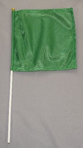 Gr&uuml;ne Fahne am Stab Pack &agrave; 5 oder 15 St&uuml;ck | 20 x 20 cm | Stoff - Bild 1