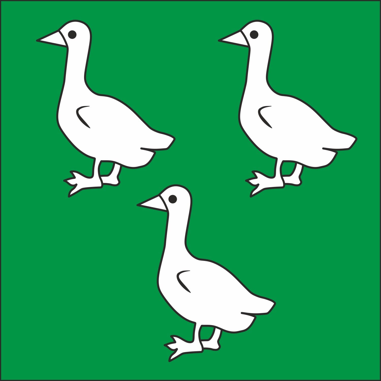 Fahne Gemeinde 4716 G&auml;nsbrunnen (SO) | 30 x 30 cm und Gr&ouml;sser - Bild 1