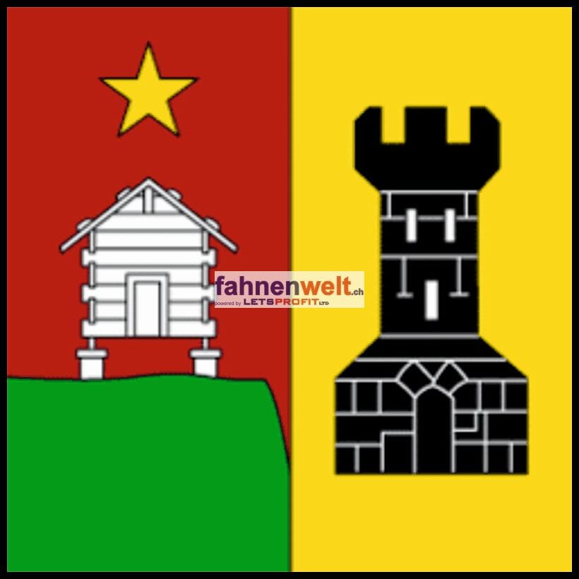 Fahne Gemeinde 3949 Hohtenn Ehemalige Gemeinde (VS) | 30 x 30 cm und Gr&ouml;sser - Bild 1
