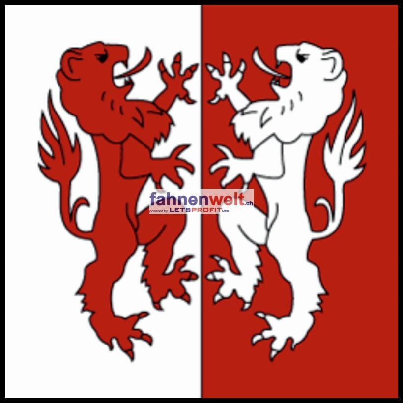 Fahne Bezirk Visp (VS) | 30 x 30 cm und Gr&ouml;sser - Bild 1