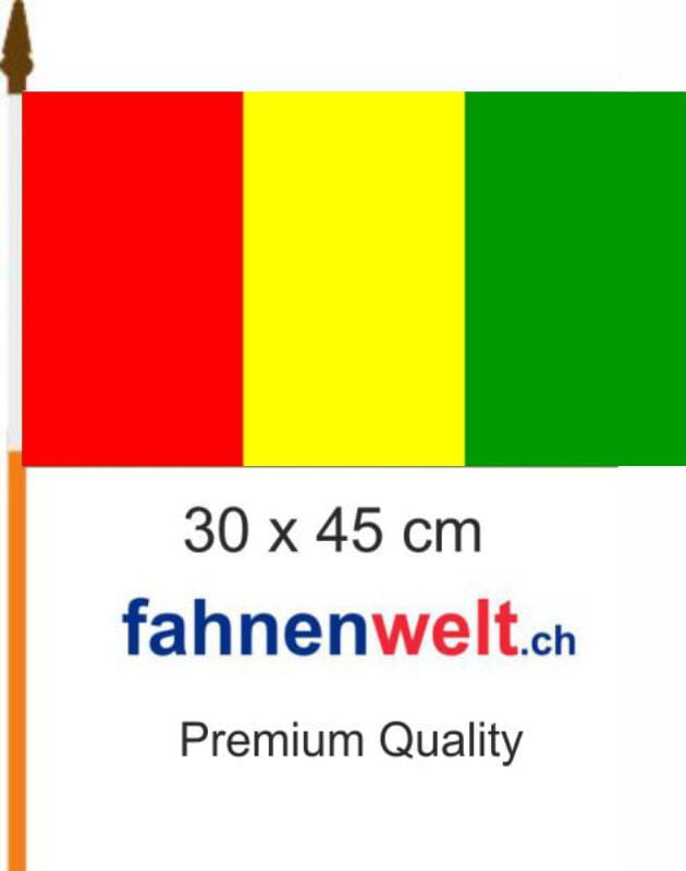 Guinea Fahne / Flagge am Stab | 30 x 45 cm - Bild 1