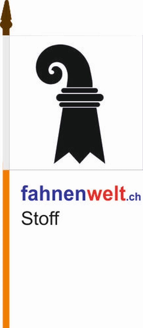 Fahne Basel-Stadt am Stab aus bestem Stoff | 30 x 30 cm - Bild 1