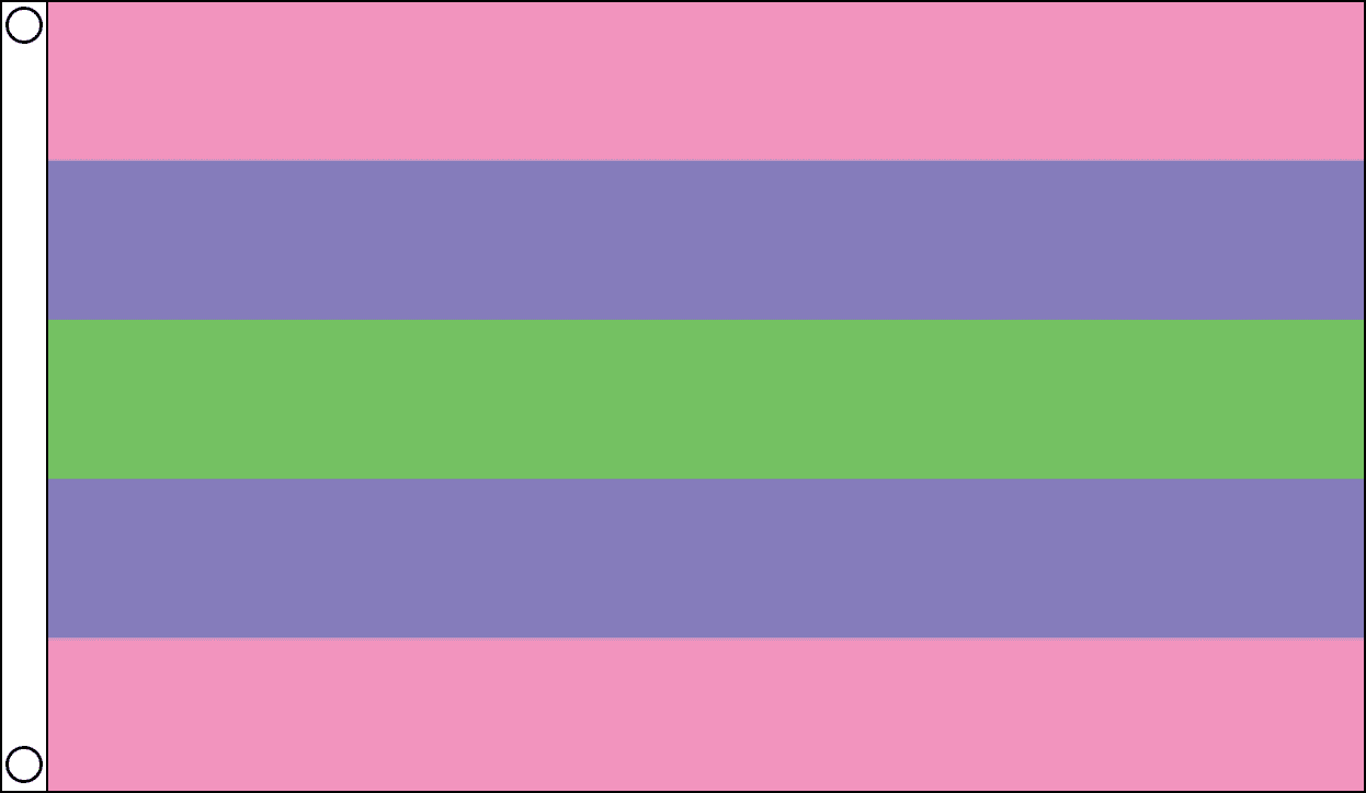 Trigender Fahne aus Stoff | 90 x 150 cm - Bild 1