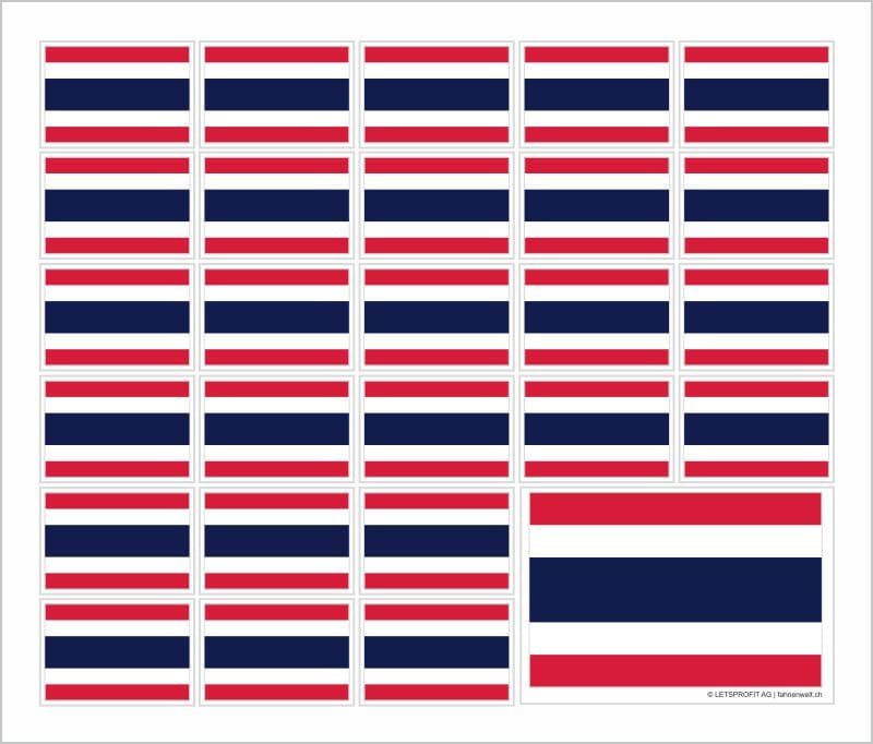Aufkleber Thailand auf Bogen | 12.5 x 10.5 cm - Bild 1
