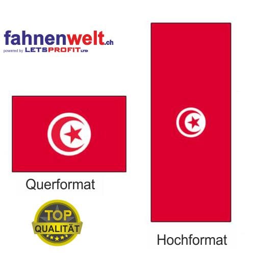Tunesien Fahne aus Multi-Flag im Hoch- und Querformat | diverse Gr&ouml;ssen - Bild 1