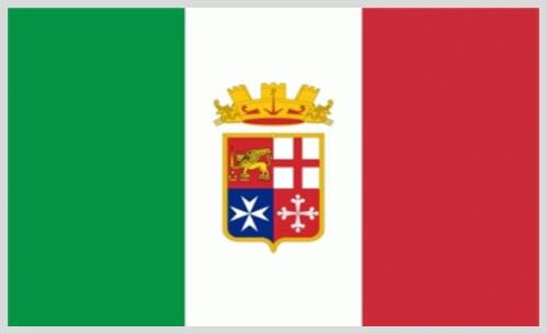Italien mit Wappen Naval Fahne gedruckt | 90 x 150 cm - Bild 1