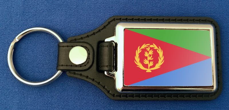 Eritrea Schl&uuml;sselanh&auml;nger aus Metall und Kunstleder | ca. 95 X 37 mm - Bild 1