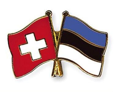 Freundschaftspin Schweiz-Estland | Gr&ouml;sse ca. 22mm - Bild 1