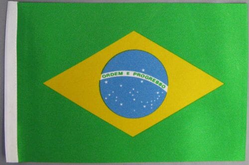 Brasilien Tisch-Fahne DeLuxe ohne St&auml;nder | 15.5 x 24 cm - Bild 2