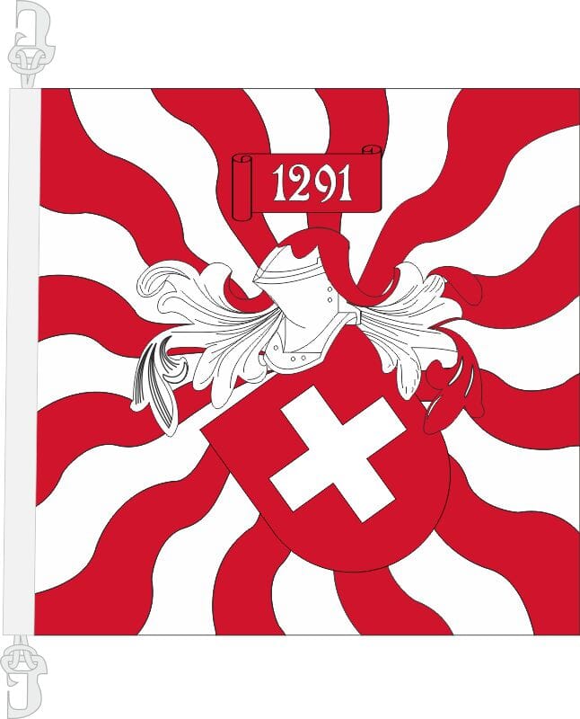 Fahne geflammt Schweiz in TOP-FLAG | 60 x 60 cm und Gr&ouml;sser - Bild 3
