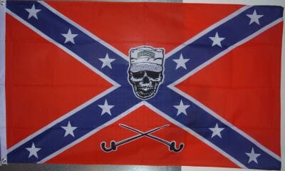 Rebel mit Totenkopf / Rebel Soldier Skull Fahne gedruckt | 90 x 150 cm - Bild 1