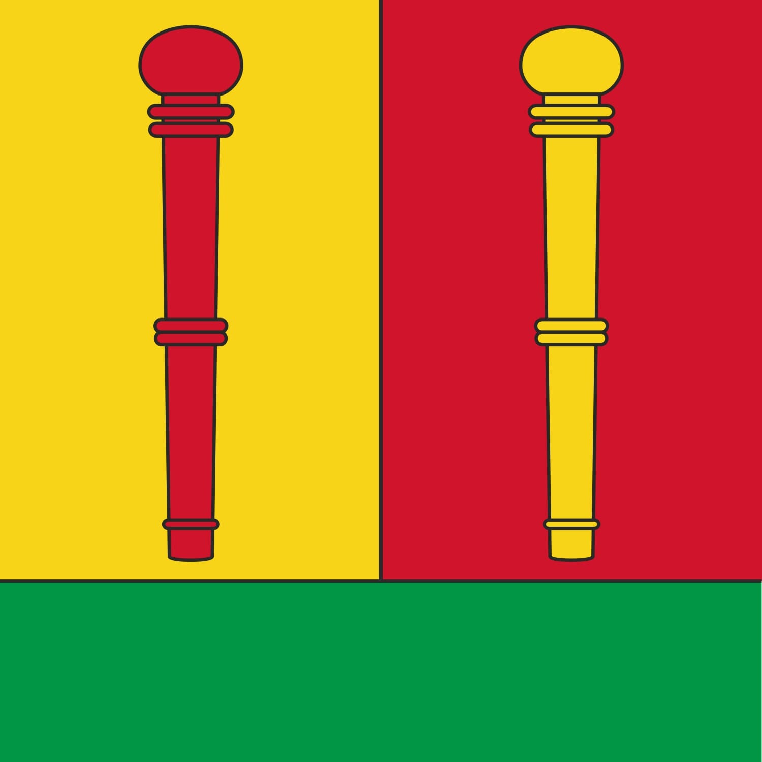 Fahne Gemeinde / Bezirk 9108 Gonten (AI) | 30 x 30 cm und Gr&ouml;sser - Bild 1