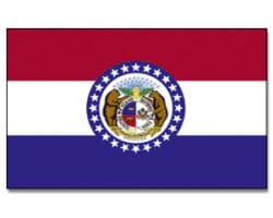 Missouri Hissfahne gedruckt im Querformat | 90 x 150 cm - Bild 1
