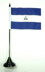 Nicaragua Tisch-Fahne mit Fuss | 10 x 15 cm - Bild 1