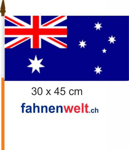 Australien Fahne am Stab gedruckt | 30 x 45 cm - Bild 1