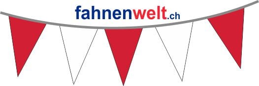 Papier Wimpelkette Rot / Weiss gedruckt | 20 Wimpel 16 x 28 cm 5 m lang - Bild 1