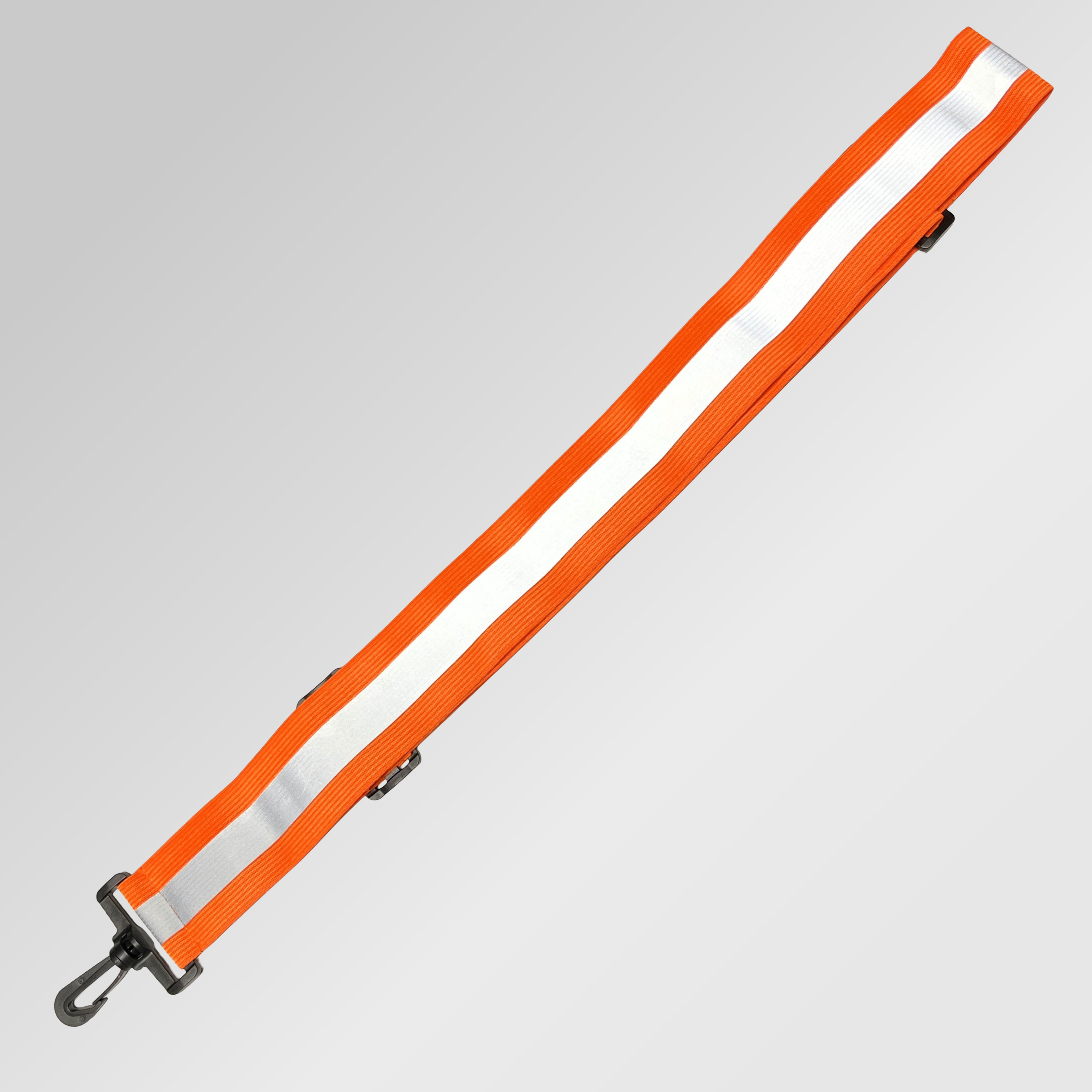 Reflex-Schultergurt Neon-Orange ca. 5 cm breit, verstellbar 53&ndash;74 cm, mit Karabiner - Bild 2