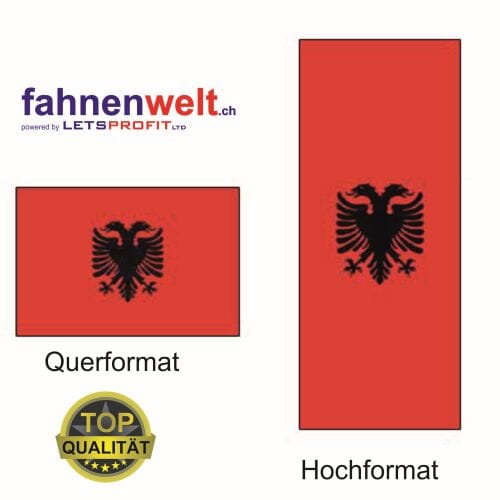Albanien Fahne aus Multi-Flag im Hoch- und Querformat | diverse Gr&ouml;ssen - Bild 1