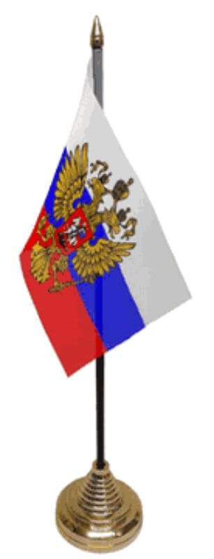 Russland mit Adler Tisch-Fahne gedruckt | 15 x 10 cm - Bild 1