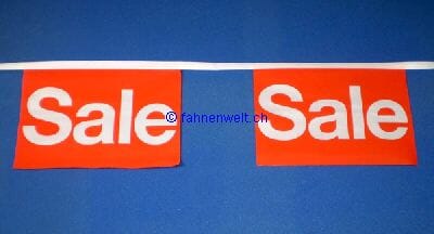 Stoff Fahnenkette Sale / Sonderverkauf gedruckt | 30 Fahnen 15 x 22.5 cm 9 m lang - Bild 1