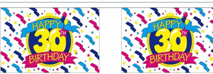 Stoff Fahnenkette Happy Birthday 30 | 30 Fahnen 15 x 25 cm 9 m lang - Bild 1