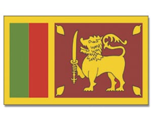 Sri Lanka Hissfahne gedruckt im Querformat | 90 x 150 cm - Bild 1