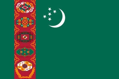 Turkmenistan Fahne gedruckt | 60 x 90 cm - Bild 1
