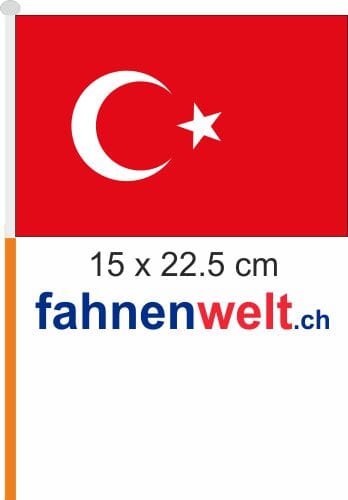 54212, Türkei Fahne / Flagge am Stab Pack à 4 Stück | 15 x 22.5 cm