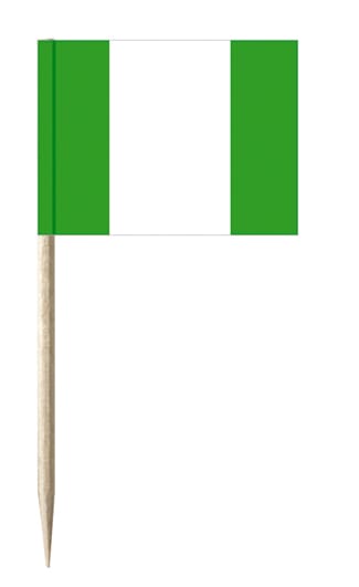 Mini-Fahnen Nigeria Pack &agrave; 50 St&uuml;ck | 30 x 40 mm - Bild 1
