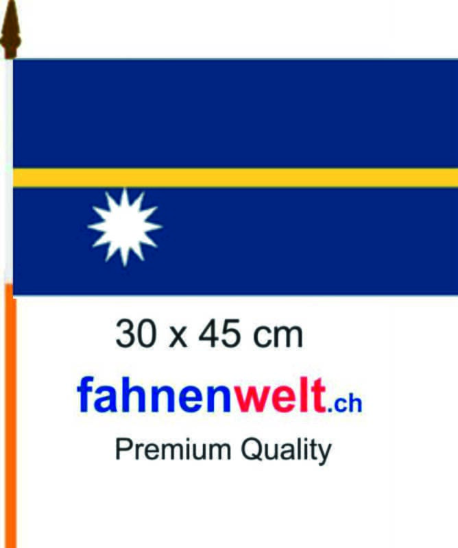 Nauru Fahne / Flagge am Stab | 30 x 45 cm - Bild 1