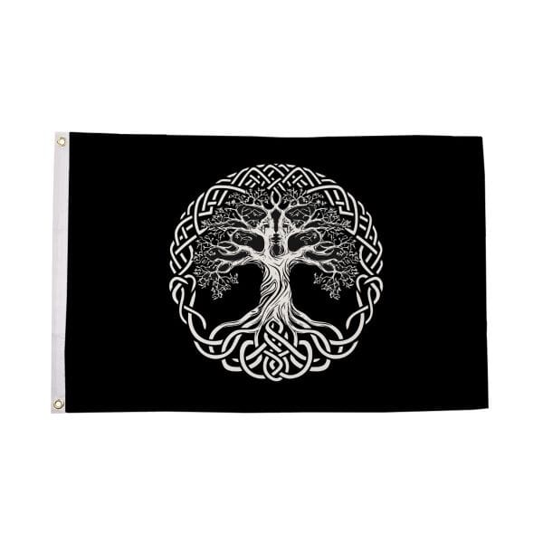 Weltbaum des Lebens Fahne aus Stoff | 90 x 150 cm The World Tree of Life - Bild 1