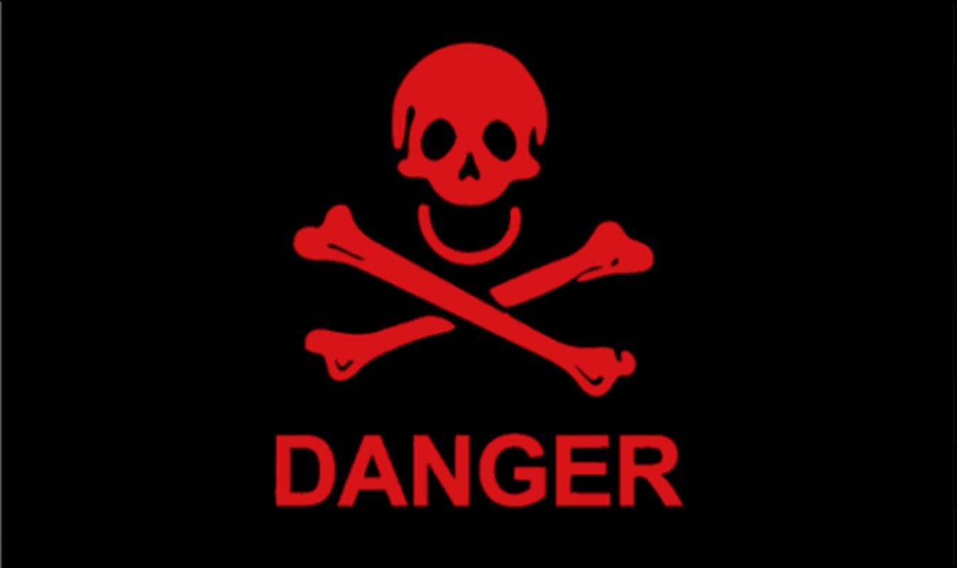 Gefahr/Danger Fahne rot gedruckt | 90 x 150 cm - Bild 1