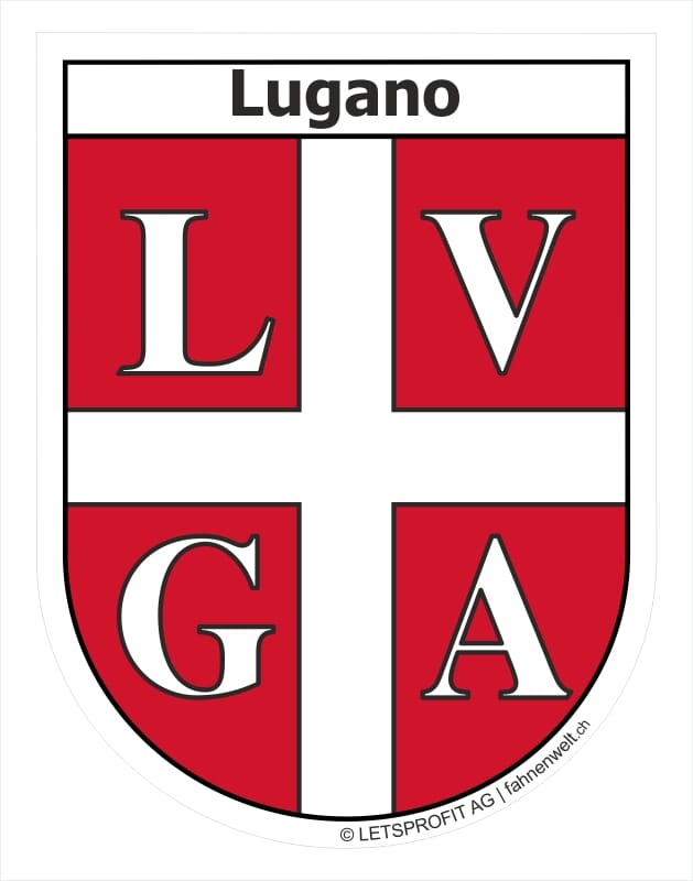 Kleber Wappen Lugano 6.5 x 8.5 cm - Bild 1