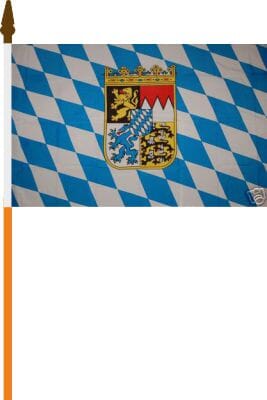 Bayern mit Wappen Fahne am Stab gedruckt | 30 x 45 cm - Bild 1