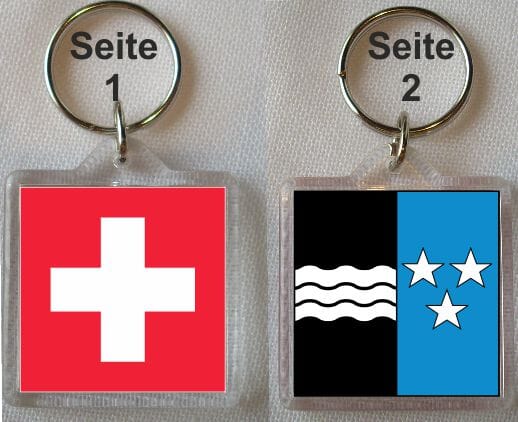 Schl&uuml;sselanh&auml;nger Aargau / Schweiz | 40 x 40 mm - Bild 1