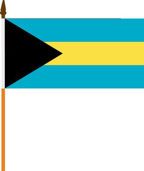 Bahamas Fahne am Stab gedruckt | 30 x 45 cm - Bild 1