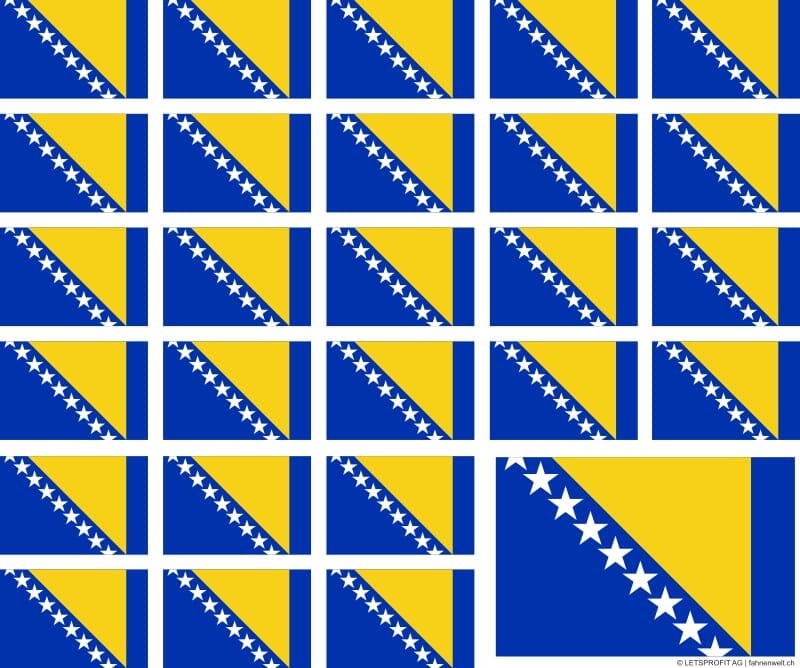Aufkleber Bosnien Herzegowina auf Bogen | 12.5 x 10.5 cm - Bild 1