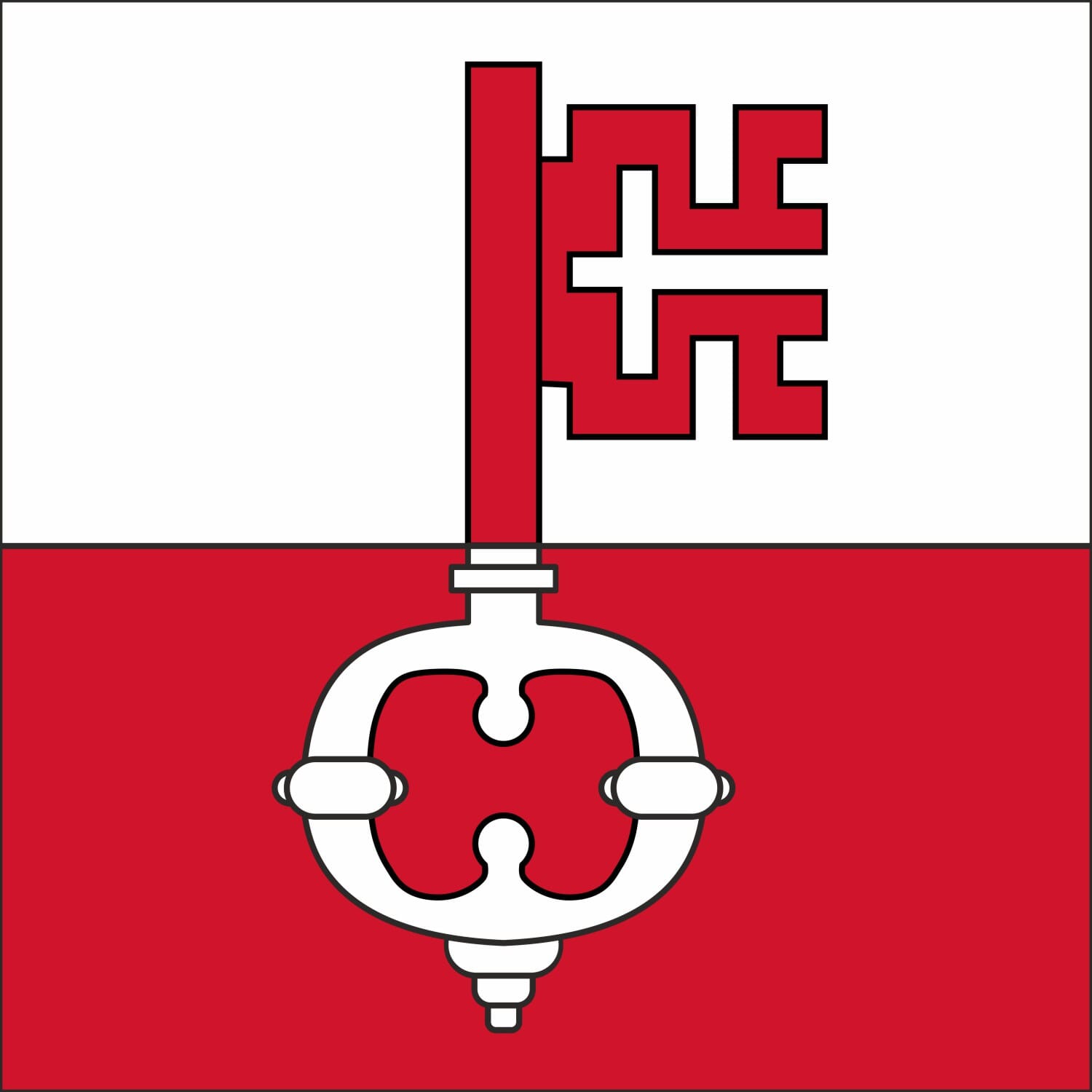 Fahne Gemeinde 5436 W&uuml;renlos (AG) | 30 x 30 cm und Gr&ouml;sser - Bild 1