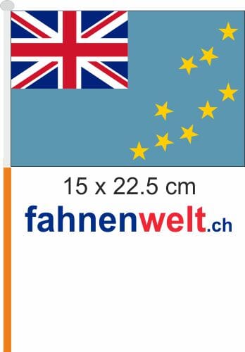Tuvalu Fahne / Flagge am Stab Pack &agrave; 4 St&uuml;ck | 15 x 22.5 cm - Bild 1