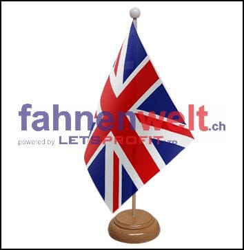 Grossbritannien Tisch-Fahne aus Stoff mit Holzsockel | 22.5 x 15 cm - Bild 1