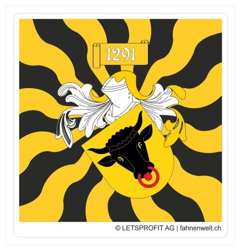 Uri Aufkleber geflammt | 7 x 7 cm - Bild 1