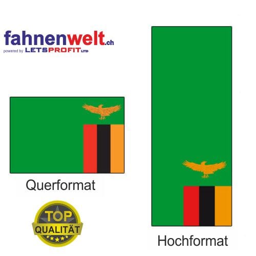 Sambia Fahne aus Multi-Flag im Hoch- und Querformat | diverse Gr&ouml;ssen - Bild 1