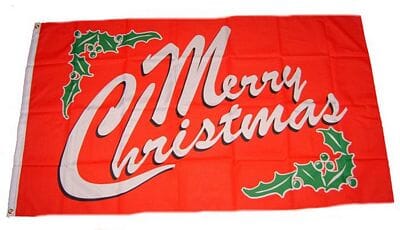 Weihnachten / Merry Christmas rote Fahne gedruckt | 90 x 150 cm - Bild 1
