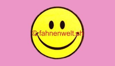 Smiley / Smilie Hintergrund Pink Fahne gedruckt | 90 x 150 cm - Bild 1