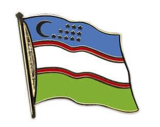 Flaggen Pin Usbekistan geschwungen | ca. 20 mm - Bild 1