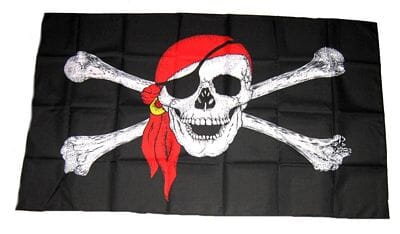 Pirat mit Kopftuch Fahne gedruckt | 150 x 250 cm - Bild 1