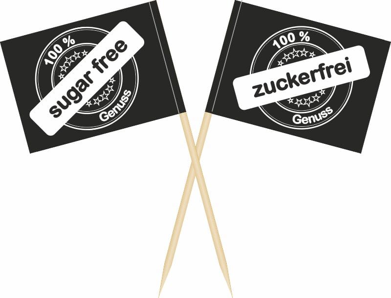 Mini-Fahnen zuckerfrei / sugar free Pack &agrave; 50 St&uuml;ck | 30 x 40 mm - Bild 2