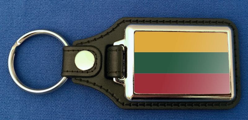 Litauen Schl&uuml;sselanh&auml;nger aus Metall und Kunstleder | ca. 95 X 37 mm - Bild 1