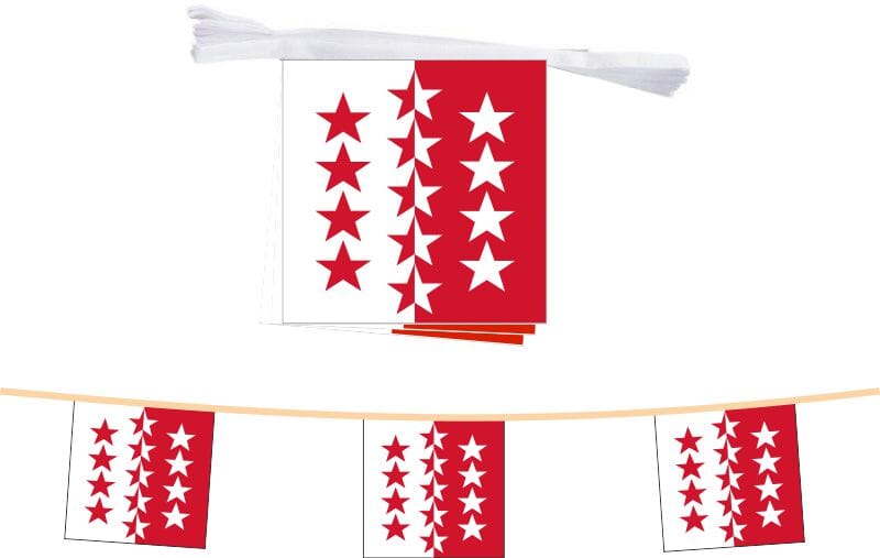 Fahnenkette Kanton Wallis | 15 Fahnen 20x20cm ca. 5m | Stoff (SLF) - Bild 1
