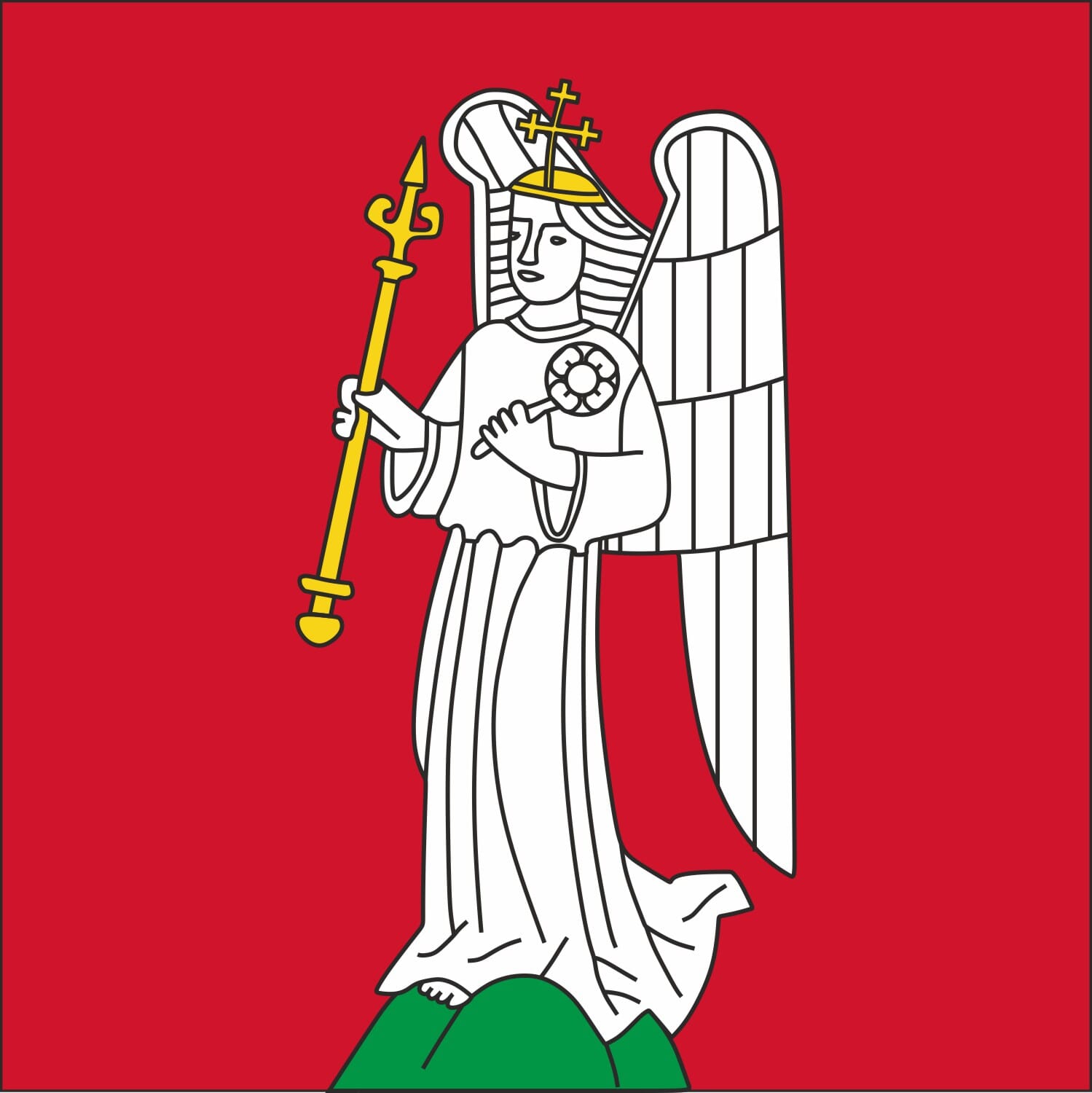 Fahne Gemeinde 6390 Engelberg (OW) | 30 x 30 cm und Gr&ouml;sser - Bild 1